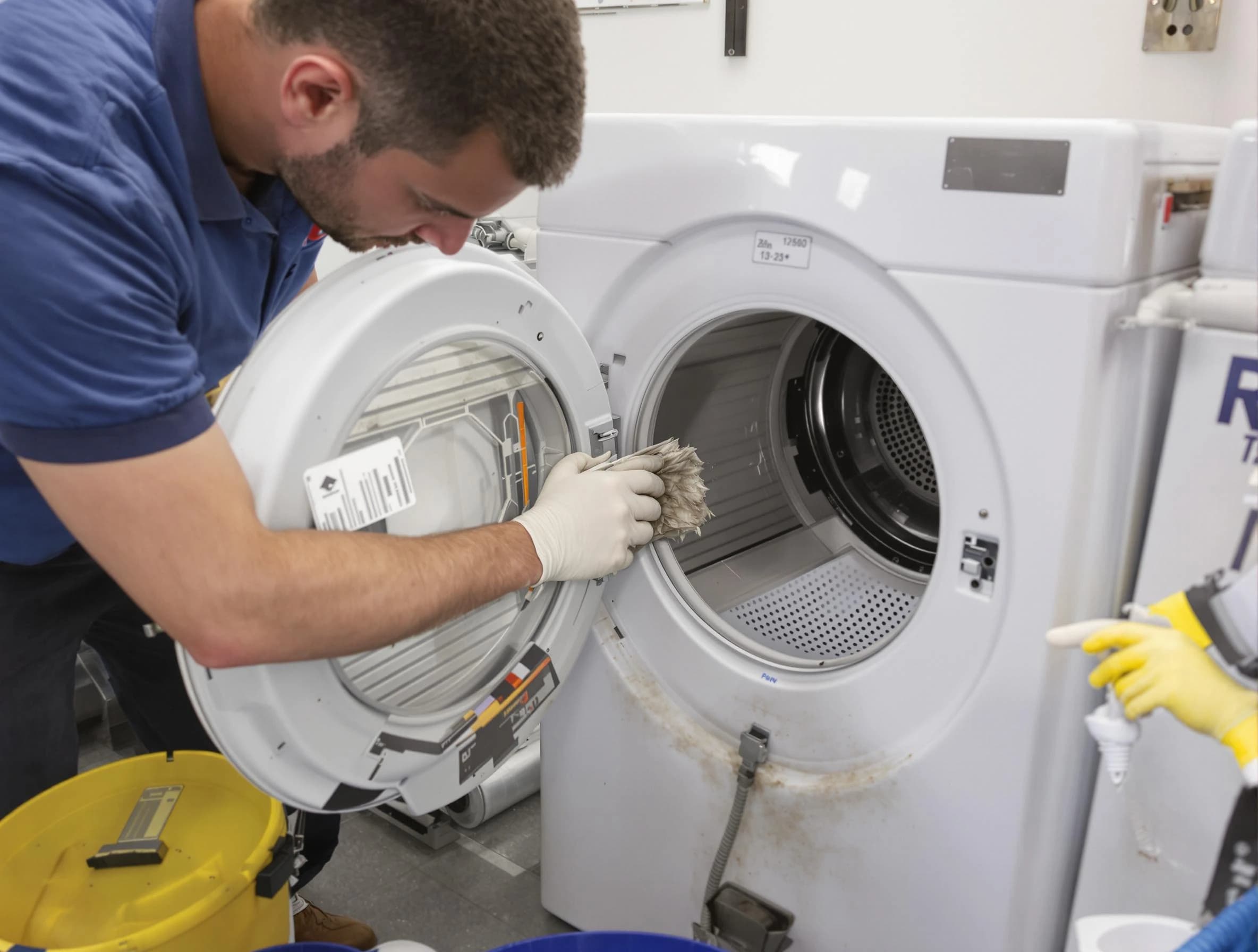 Mission Viejo Dryer Vent Cleaning specialist performing detailed lint trap cleaning service in Mission Viejo